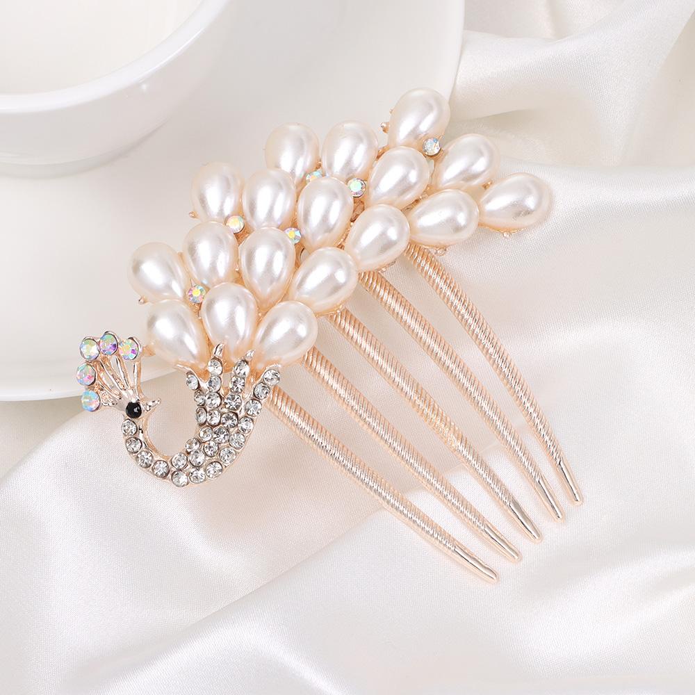 Lược Cài Tóc Hình Hoa Lá Thanh Lịch Cho Cô Dâu|Đồ Trang Trí Tóc