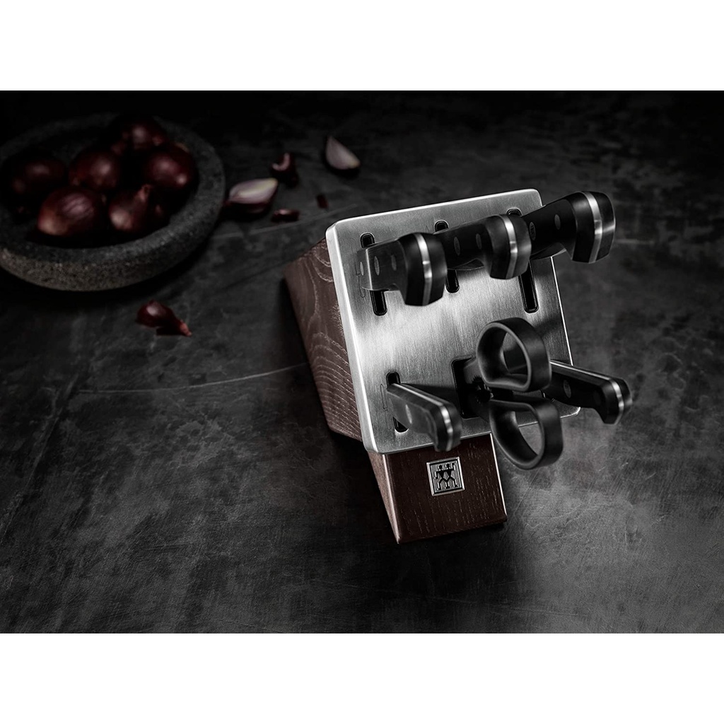 Set dao kéo tự mài Zwilling Gourmet 7 món kèm giá cắm