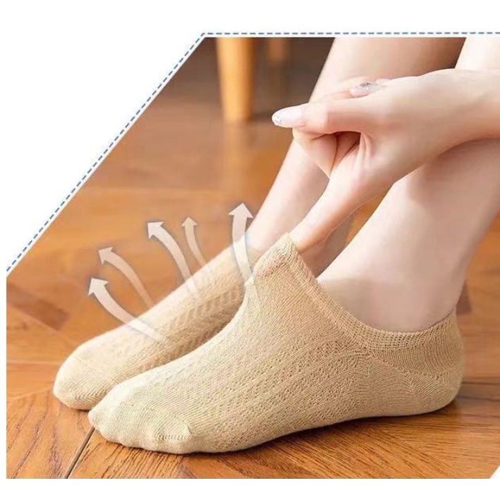 Set 5 đôi tất vớ nữ Ulzzang nửa bàn chân thoáng khí trơn màu siêu đẹp BAG U TNC085