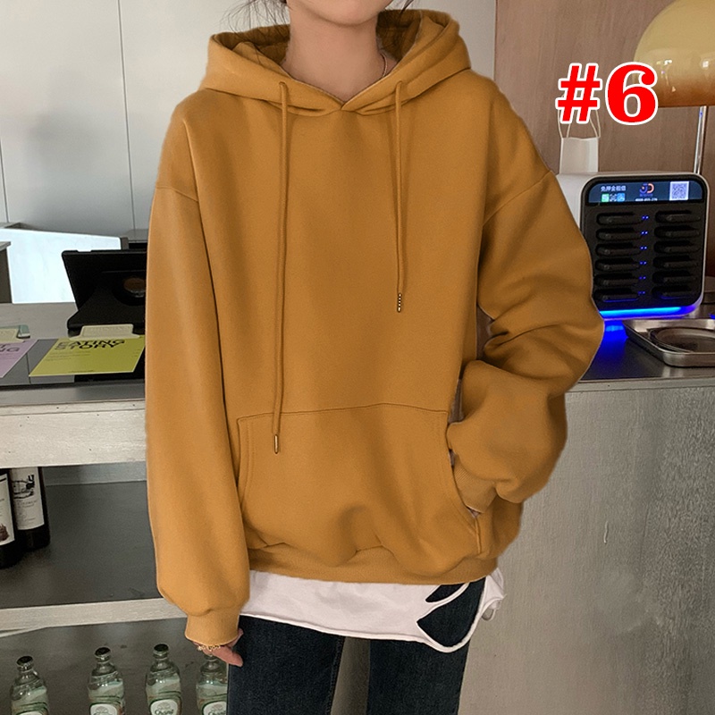 Áo khoác nỉ hoodie màu đơn giản nam nữ bigsize form giấu quần freesize đến 90kg