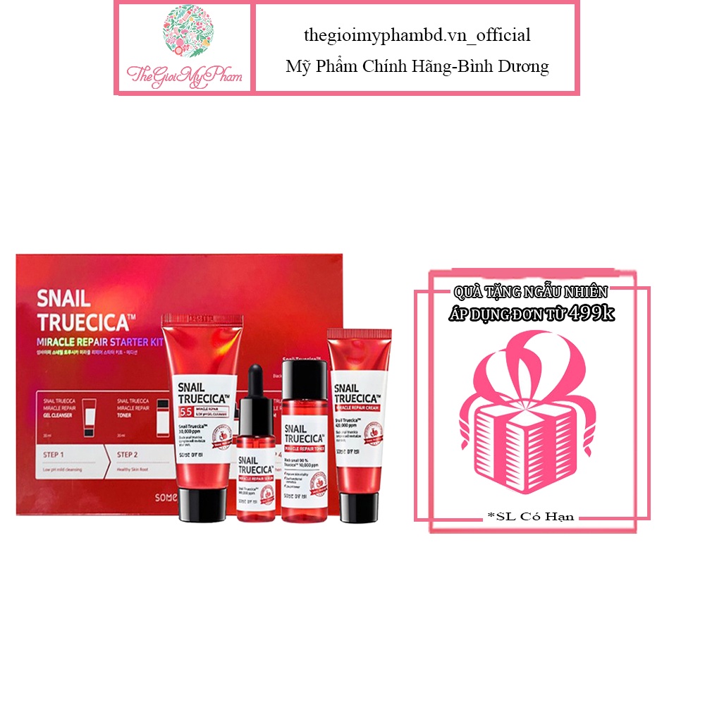 Bộ Dưỡng Phục Hồi Da Some By Mi Snail Truecica Miracle Repair Starter 4 Món Mini