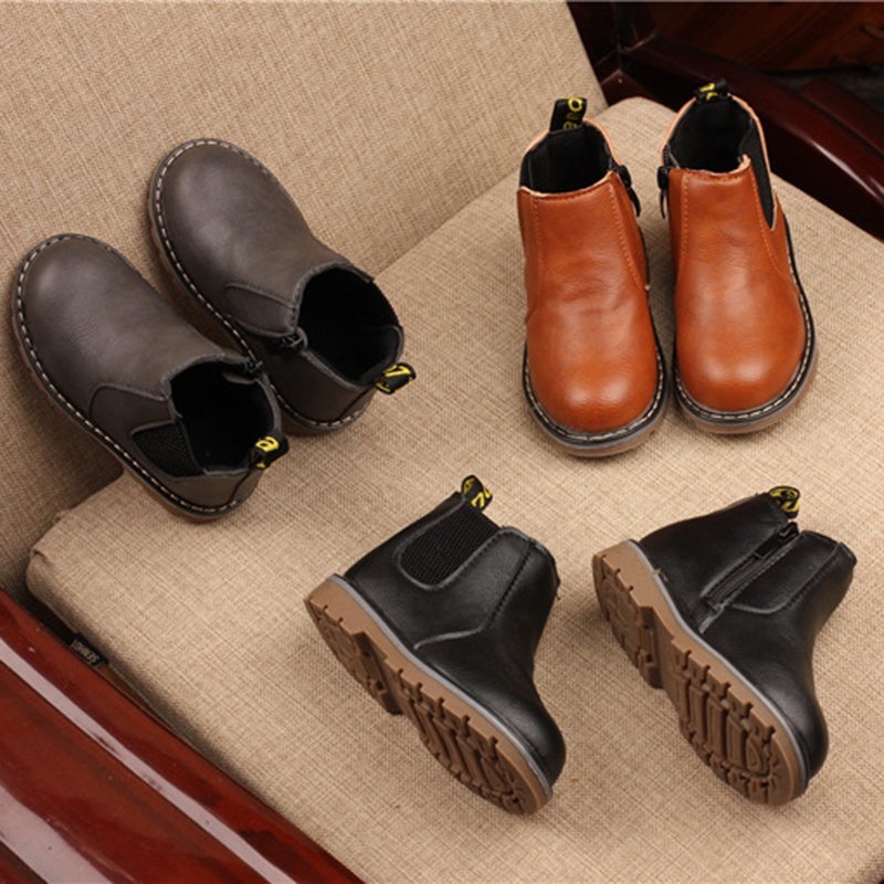 Giày bốt da pu mềm mại phong cách Hàn Quốc đáng yêu cho bé