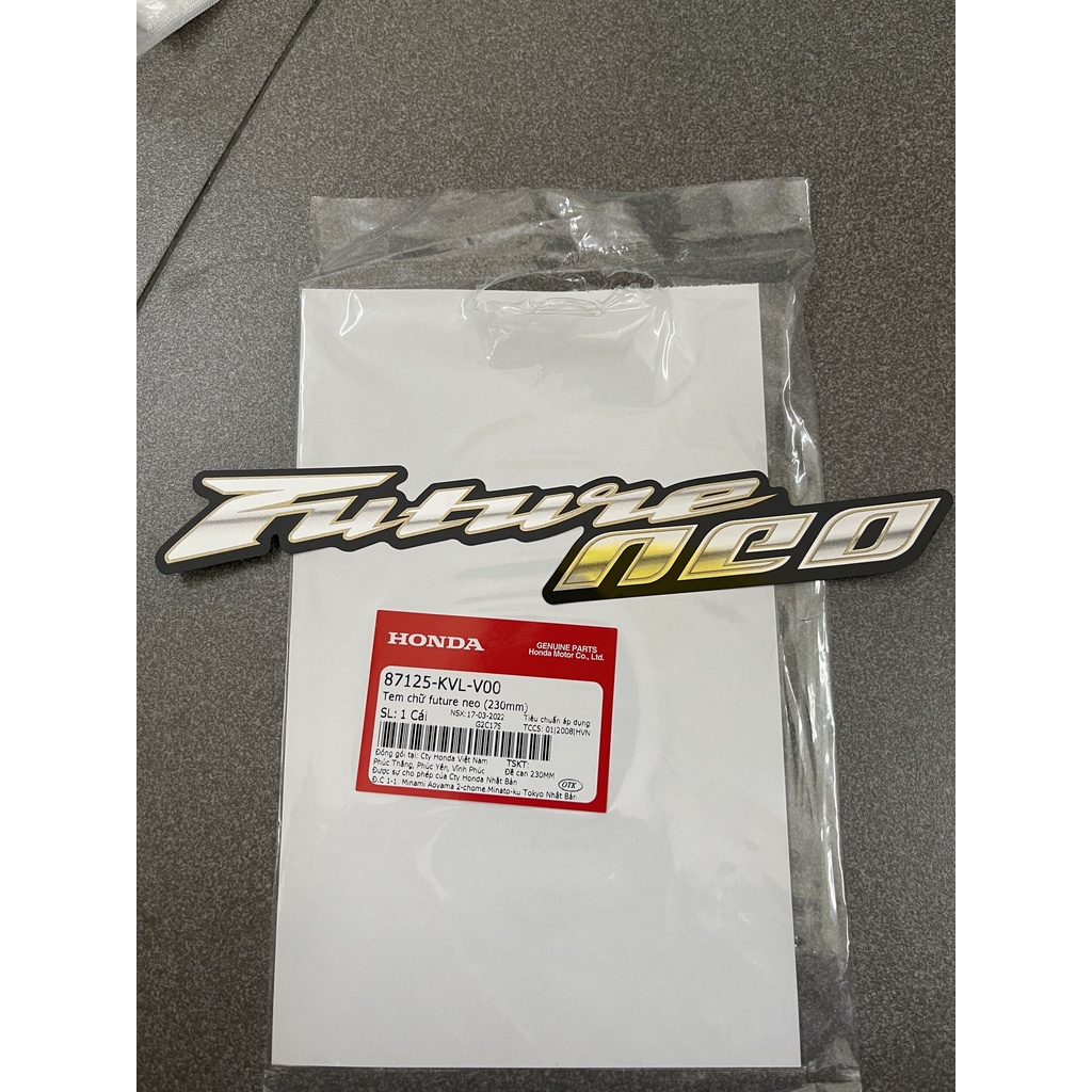 Tem chữ Future Neo ốp sườn và bửng trong xe Future neo GT và Neo bình xăng con 87125kvlv00 87126KVLV00