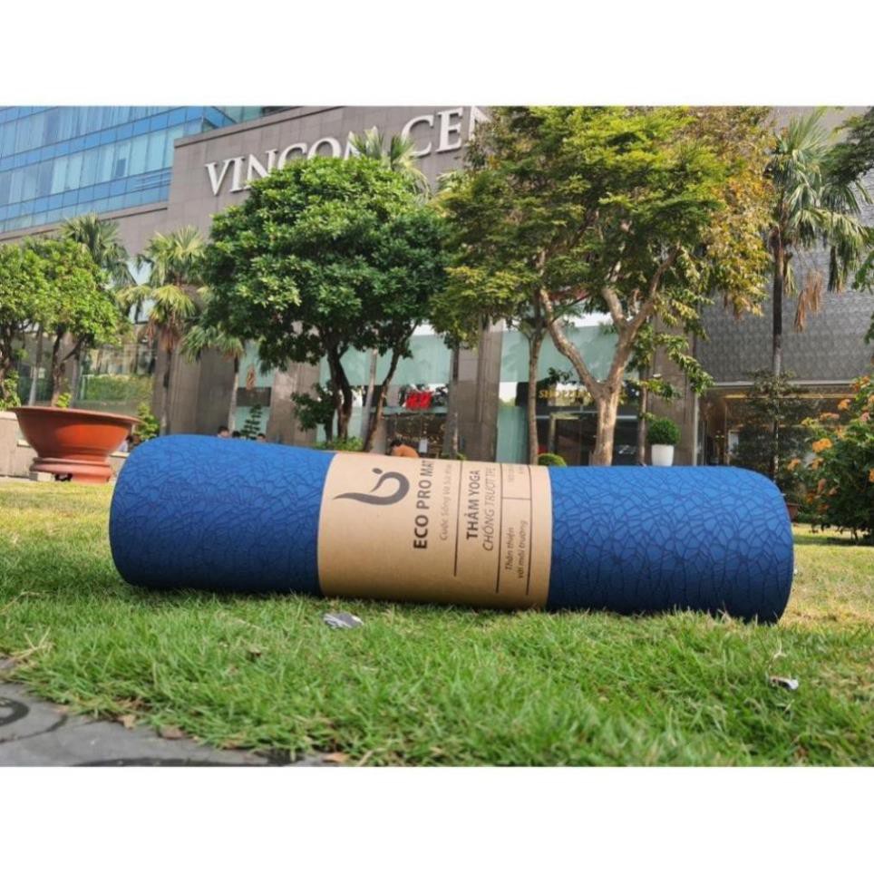Thảm Tập Yoga Chống Trượt Cao Cấp L1ECOPRO61 Không Xẹp Lún, Bám Tay Tốt, Tặng Túi Thảm Và Dây Thảm