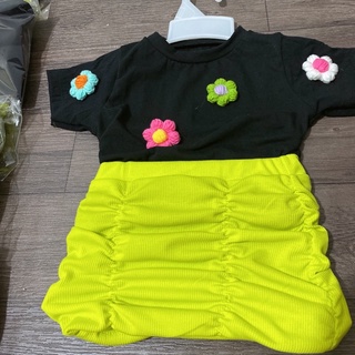 Set CV nhún + áo hoa ( ảnh thật shop chụp )