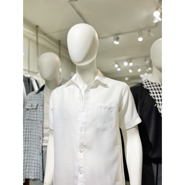 SƠMI TAY NGẮN TRẮNG BASIC for SUMMER | BigBuy360 - bigbuy360.vn