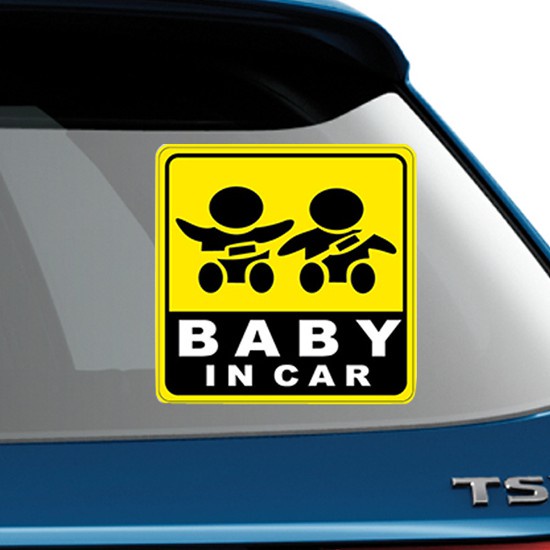 Tem Dán Phản Quang Ô Tô Vàng Đồng Cao Cấp Baby In Car