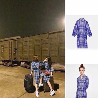 Váy kẻ zara