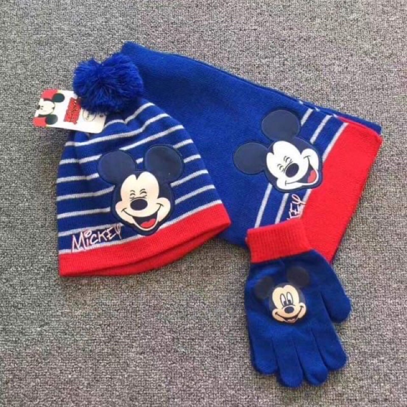 Set mũ len, găng tay và khăn len người nhện Disney cho bé trai, bé gái