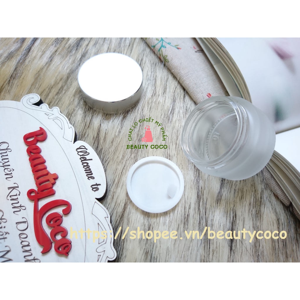 Combo 50 Lọ thủy tinh 20g (hũ 20ml) chiết mỹ phẩm nắp bạc