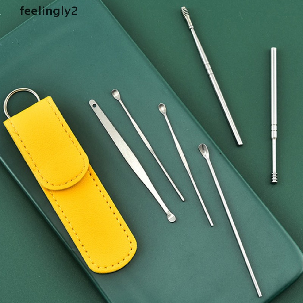 Set 6 Dụng Cụ Lấy Ráy Tai Bằng Inox Chuyên Dụng