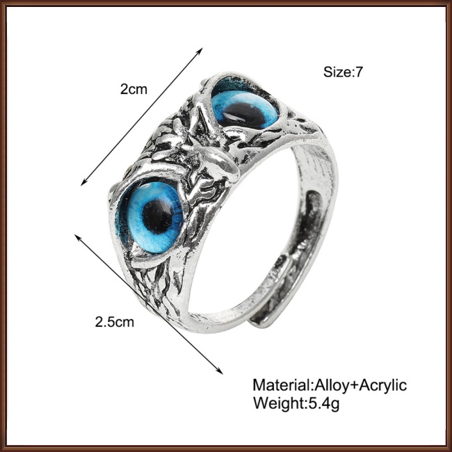 Nhẫn Hở Hình Cú Mắt Quỷ Phong Cách Vintage Thời Trang Cho Cặp Đôi