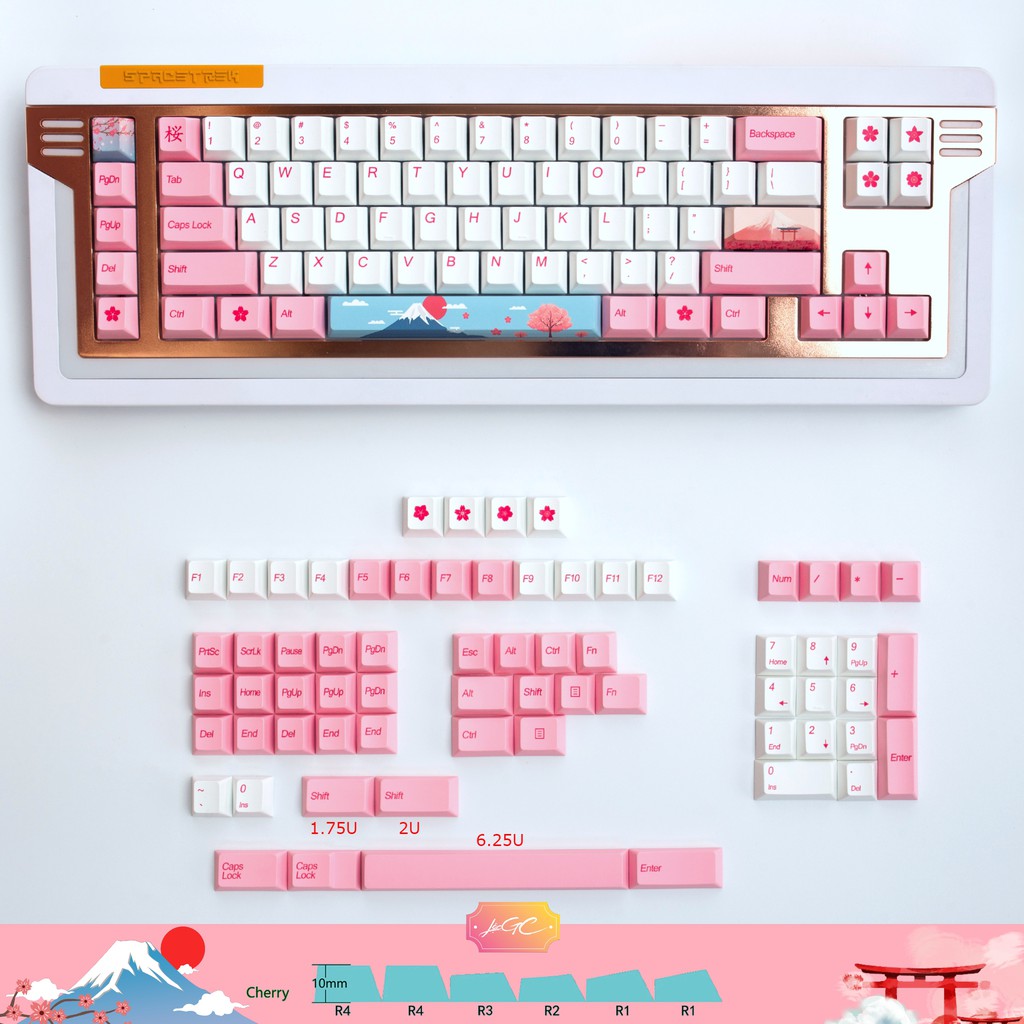 Keycap Tokyo Tour Profile CHERRY Thick PBT Nhám 139 nút