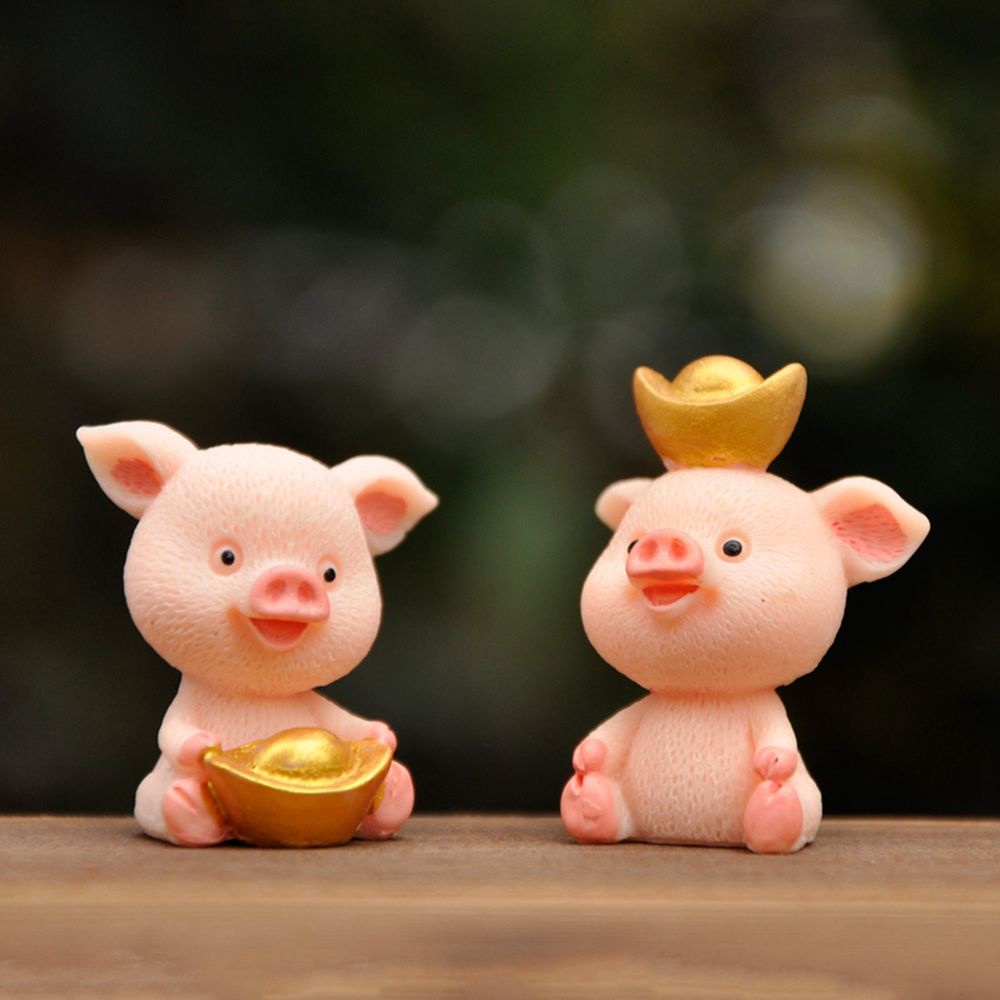 1 Mô Hình Chú Heo May Mắn Hoạt Hình Bằng Nhựa Resin Trang Trí Tiểu Cảnh Diy