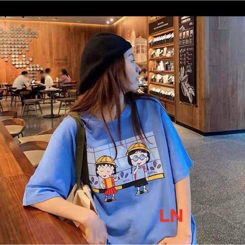 Áo phông hai em bé cửa sổ LN11