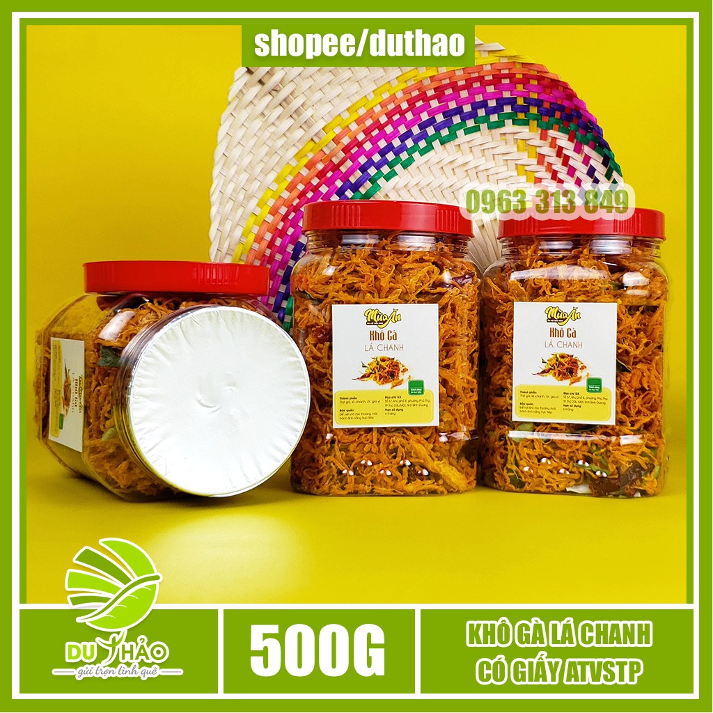 Khô gà lá chanh sấy cay nhẹ thơm ngon 500g, ăn vặt Sài Gòn