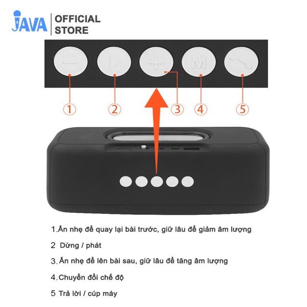 Loa bluetooth Extrabass JAVA-XB33 Cao Cấp- Kết nối TV- Máy tính- Usb- nghe FM - đèn Led - Pin trâu