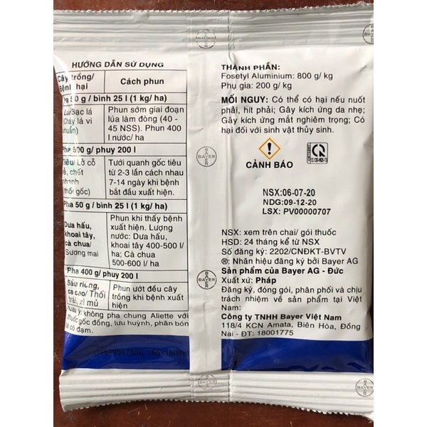 Aliette thuốc trừ bệnh lưu dẫn 2 chiều
