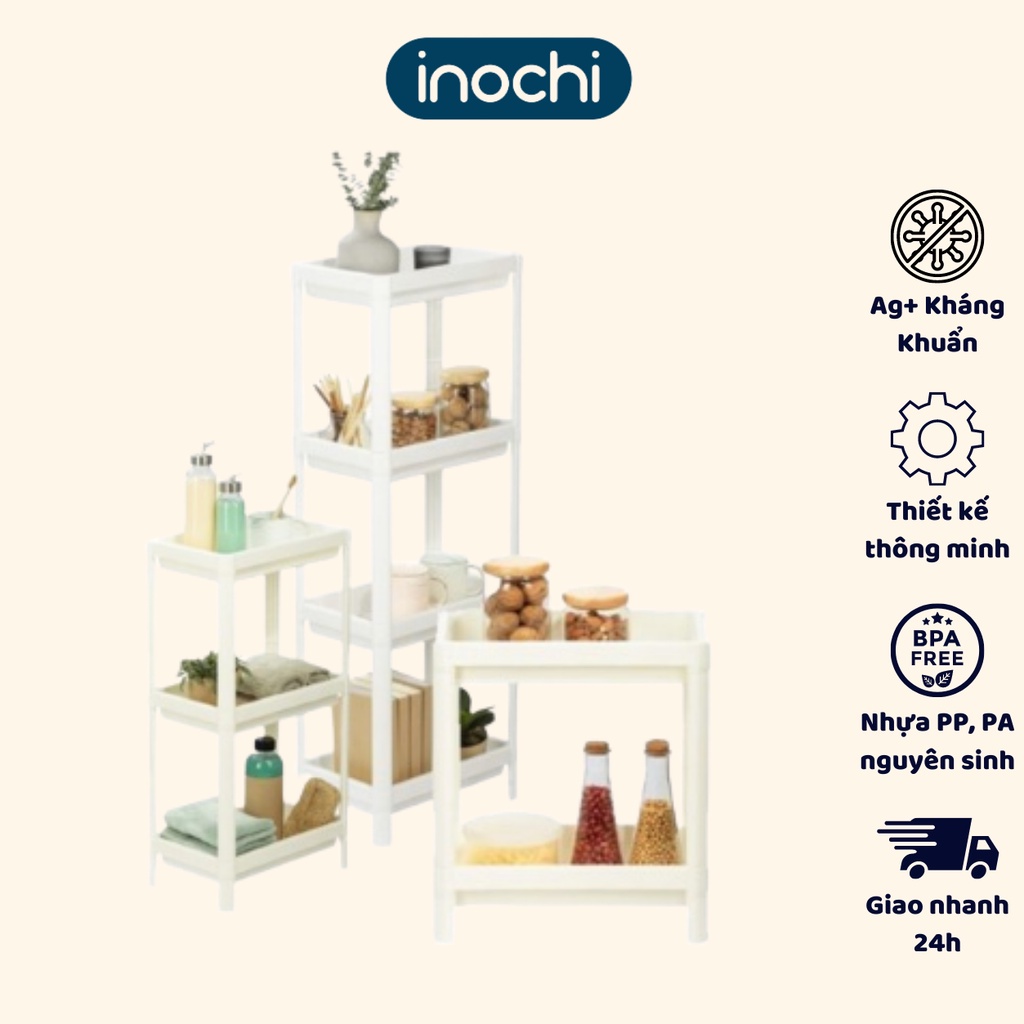 Kệ Nhựa Đa Năng Inochi 2, 3, 4 Tầng Dùng Cho Nhà Bếp Phòng Tắm Phòng Khách Thông Minh - Màu Ngẫu Nhiên