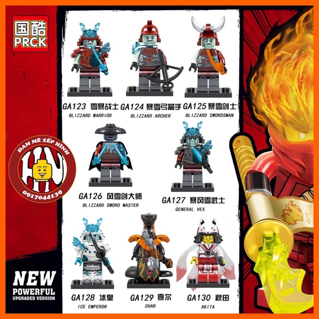 Đồ chơi xếp hình - Minifigure Ninjago - Suit samurai băng - GA123 + 130 - Hàng cao cấp !