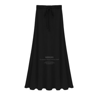 Chân váy dài Maxi, cạp thấp, cotton, Hàng order