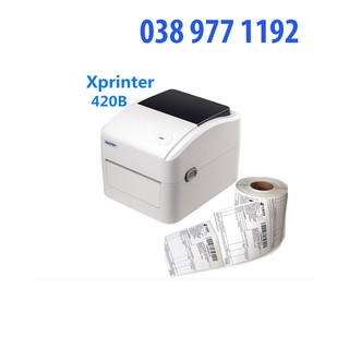 Máy in tem, mã vạch, tem nhãn, in đơn hàng, phiếu giao hàng TMĐT khổ 110mm Xprinter XP-420B