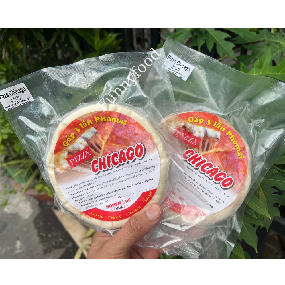 Pizza Chicago Đủ Vị – Size 16cm – Pizza Phô Mai Mozzarella Gấp 3 Lần – Funnyfood