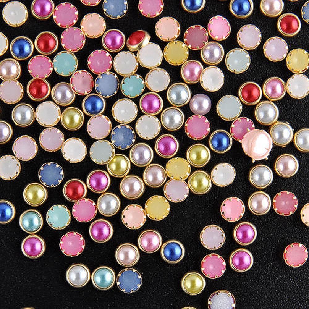 Set 200 Hạt Nhựa 3D Kích Thước 4mm Đính Móng Nghệ Thuật