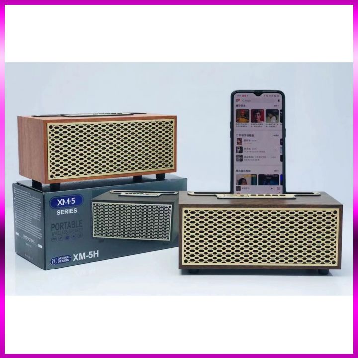 Loa Gỗ Bluetooth mini không dây MX5 trang trí nghe nhạc âm bass cực hay pin trâu hỗ trợ cổng AUX bảo hành 1 năm