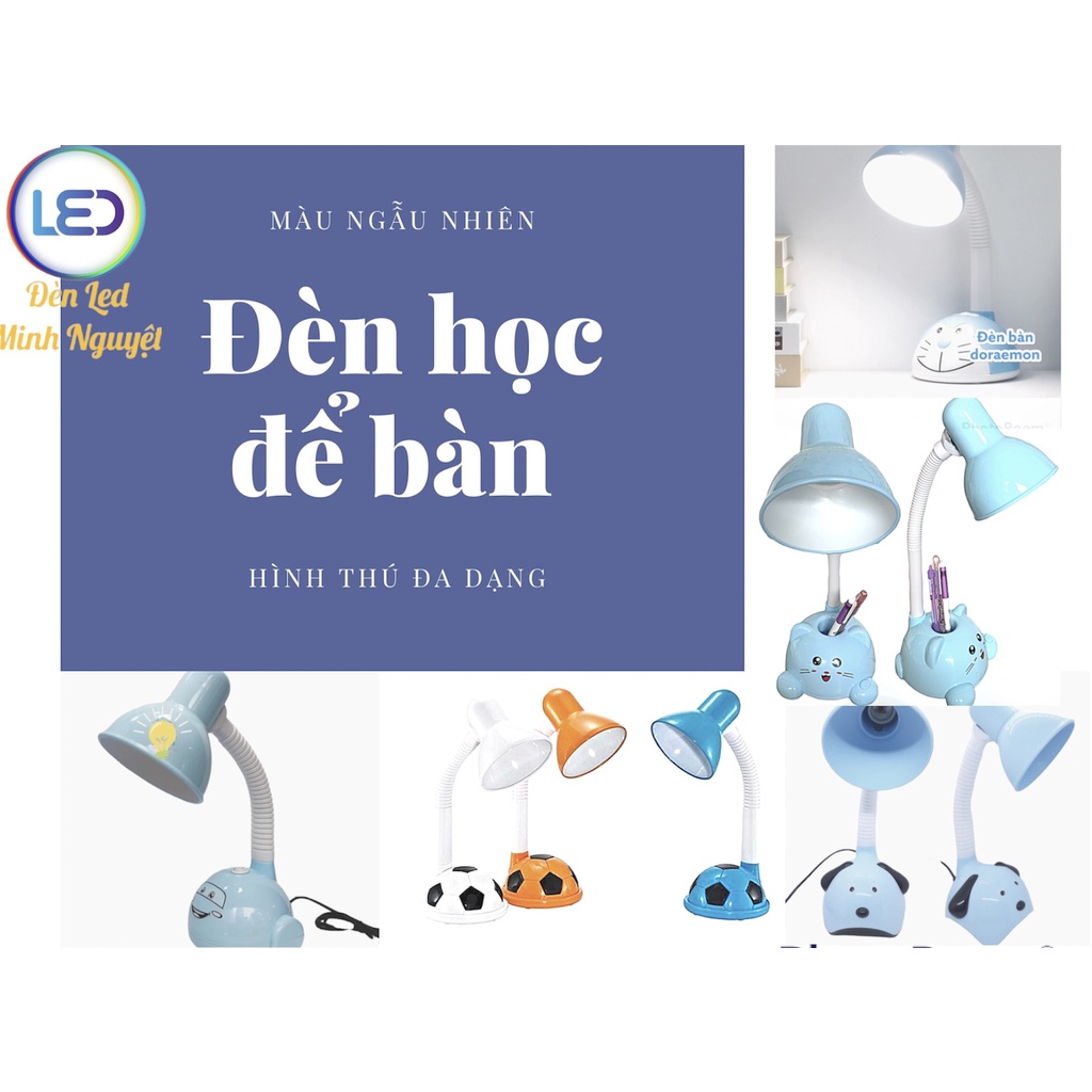 ĐÈN HỌC ĐỂ BÀN LED CHỐNG CẬN HÌNH THÚ DỄ THƯƠNG .TẶNG KÈM BÓNG LED
