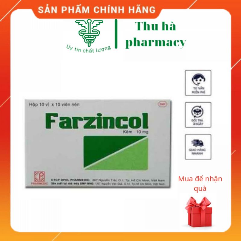 [GIÁ GỐC] 1 Vỉ  Farzincol viên uống bổ sung Kẽm