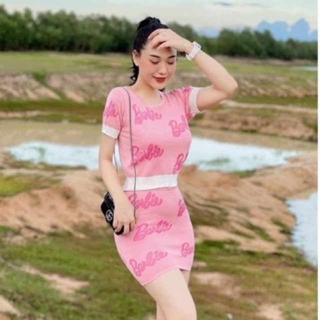 Set bộ len chữ baby áo cộc tay mix chân váy A siêu xinh hxt hv