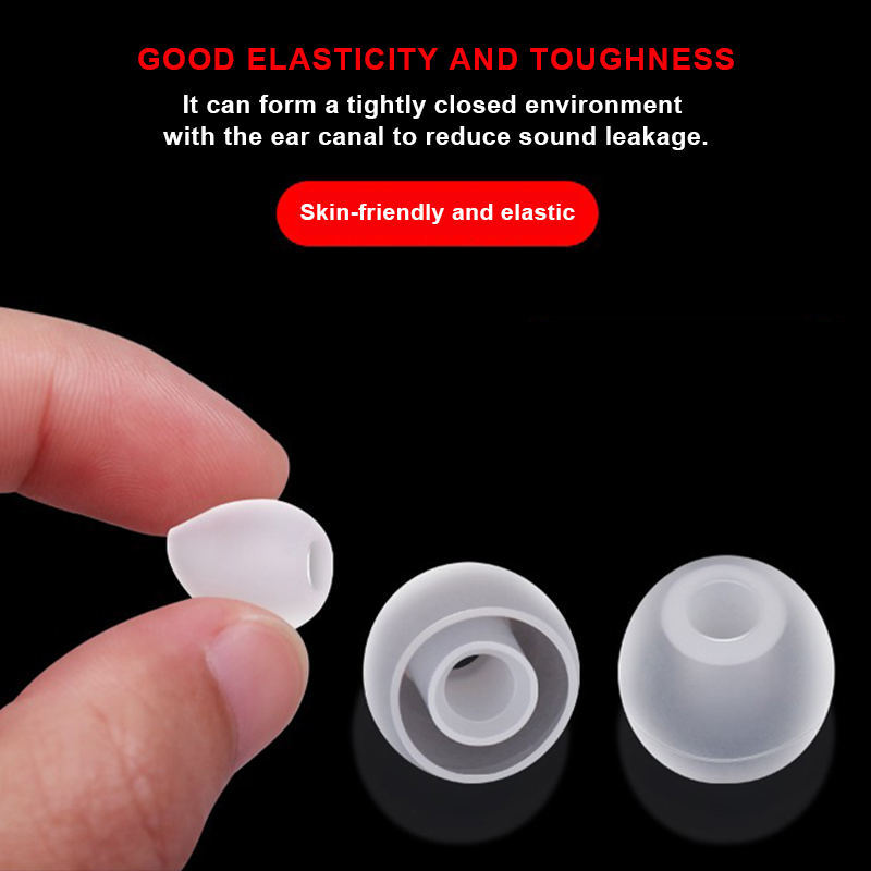 Set 3 cặp/ 6 cặp nút tai nghe bằng Silicone màu trắng mờ S/M/L