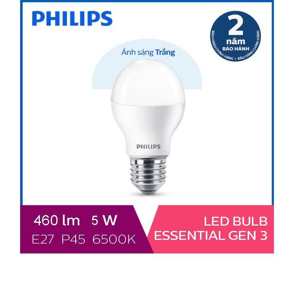Đèn Led Bulb ESS G3 5W 6500K E27 A60 APR Philips (Ánh sáng trắng)