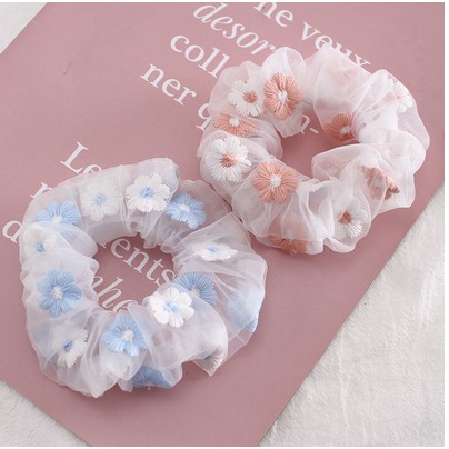 Scrunchies ,Dây buộc tóc, Cột tóc Hoa Cúc Thiêu