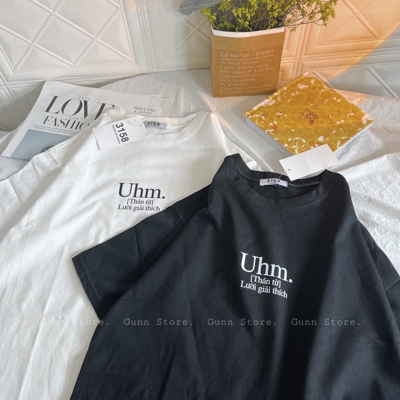 Áo Thun 3158 In Chữ Uhm Form Rộng Unisex Chất Cotton Khô Loại 1, Thoáng Mát, Thấm Hút Mồ Hôi - GUNN