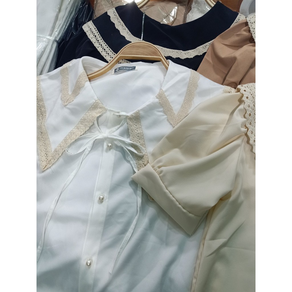 [Mã FAMAYWA giảm 10K đơn 50K] Áo sơ mi cổ bèo tay cộc nhiều màu | BigBuy360 - bigbuy360.vn