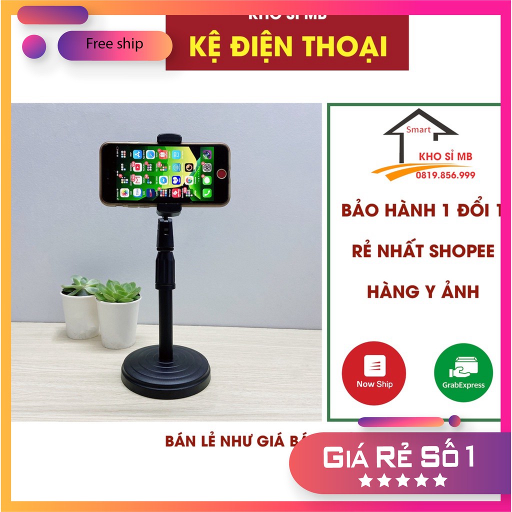 Giá đỡ điện thoại thông minh để bàn xoay 360 độ kẹp điện thoại xem video học online livestream kho sỉ mb