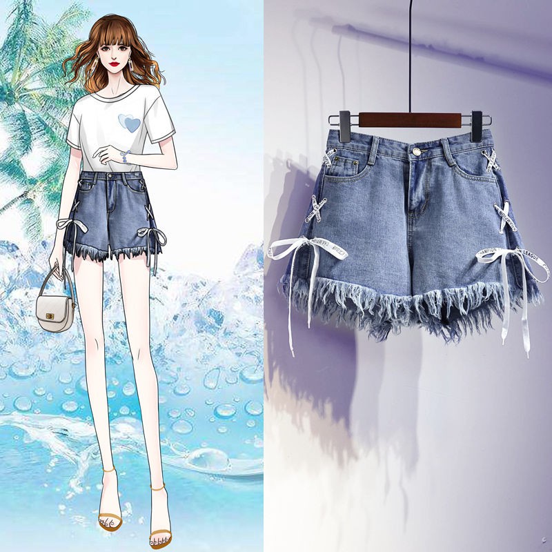 Hairy Cowboy Short Spring And Summer Version Of The New Version Of The Big Fat Mm High Waist And Loose Legs With a Word