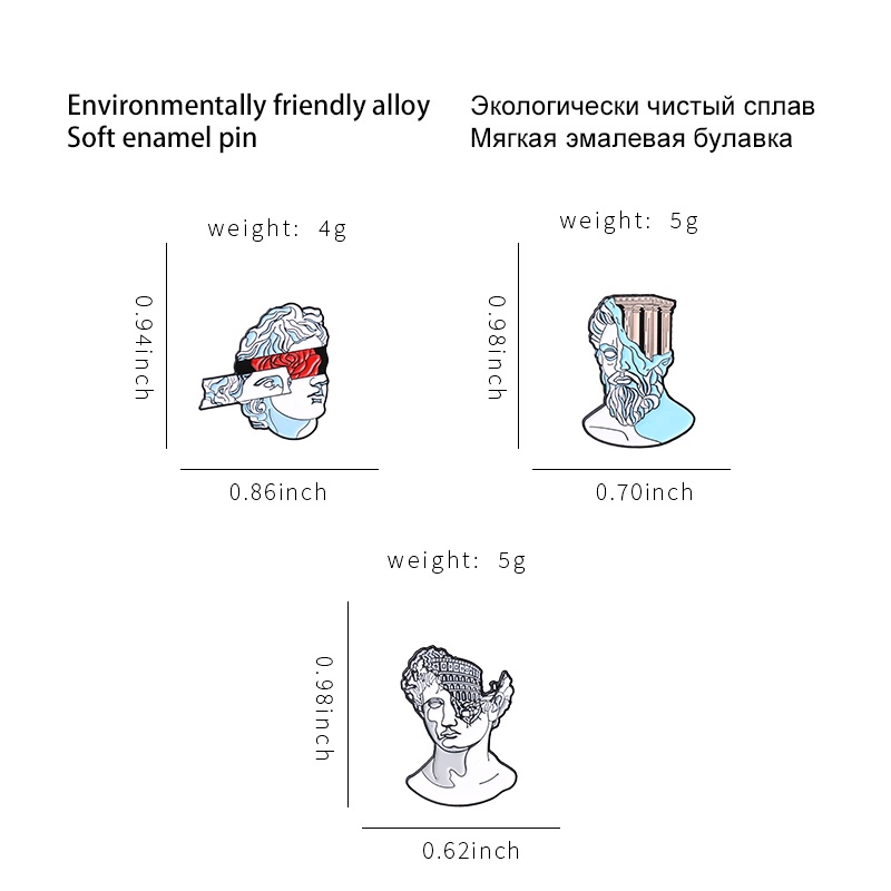 Ghim cài áo hình điêu khắc thần Ky Lạp cổ đại