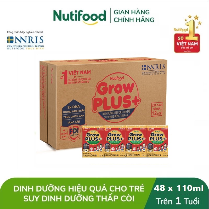 Sữa Grow plus FDI Đỏ 110ml ( Thùng x 48 hộp )