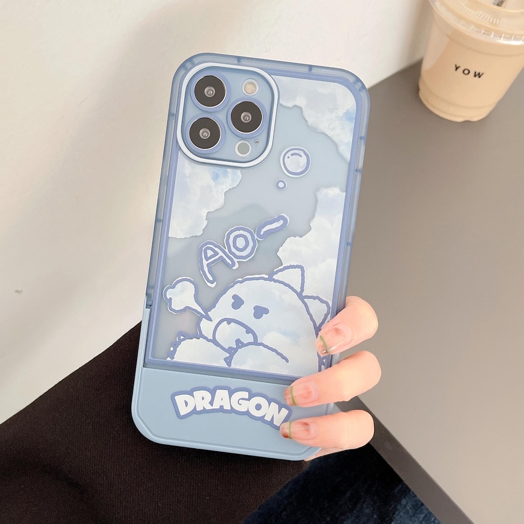 Ốp Điện Thoại Có Giá Đỡ Hình Gấu/Khủng Long Dễ Thương Cho iphone 13 Pro Max i13 13pro