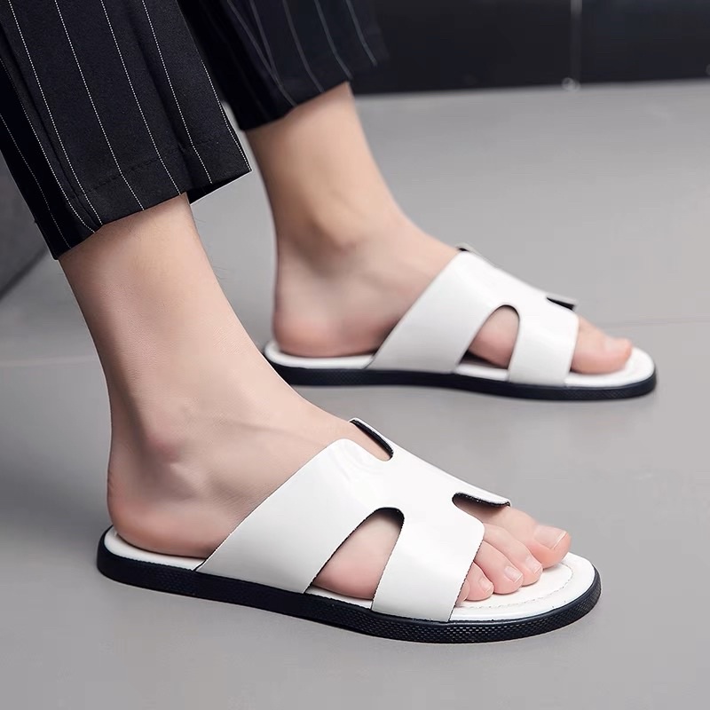 Dép Da Nam PU mới nhất cho nam ảnh và video thật )