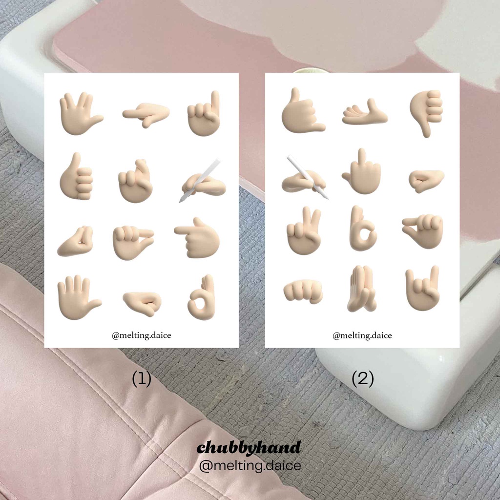 Daice || 'chubbyhand' sticker - sticker/nhãn dán/decal chống nước trang trí