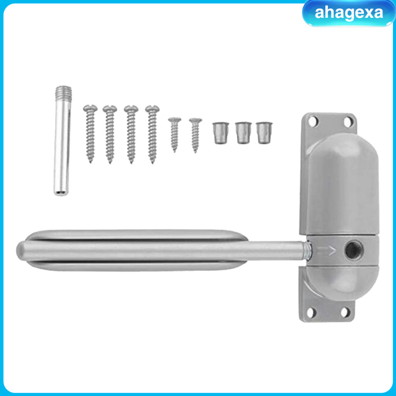 Zinc Alloy Spring Door Closer Self Closing Surface Mount Adjustable Gray