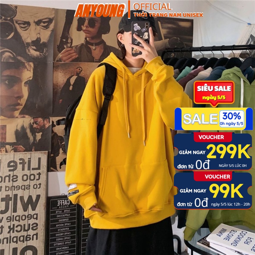 Áo Hoodie Nam Nữ ANYOUNG phong cách unisex cá tính