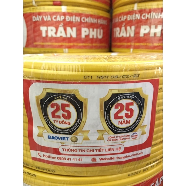 Dây điện mềm 2x4 trần phú 41 phương liệt