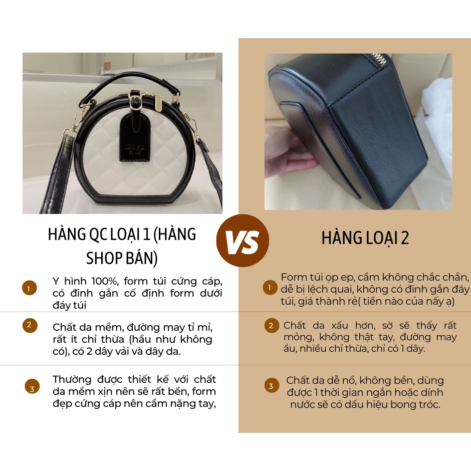 Túi cốp tròn quả trám hàng cao cấp L1 chất da xịn xinh xắn 2 dây Cara Bag CS8812