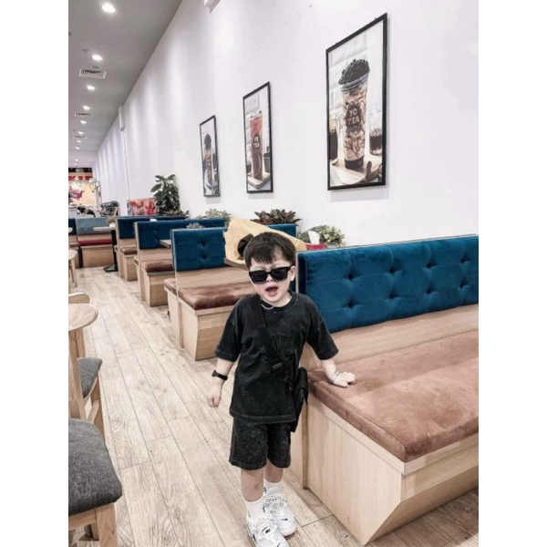 BỘ GHI LOANG IN MẶT CÚN CHẤT COTTON CHO BÉ TRAI