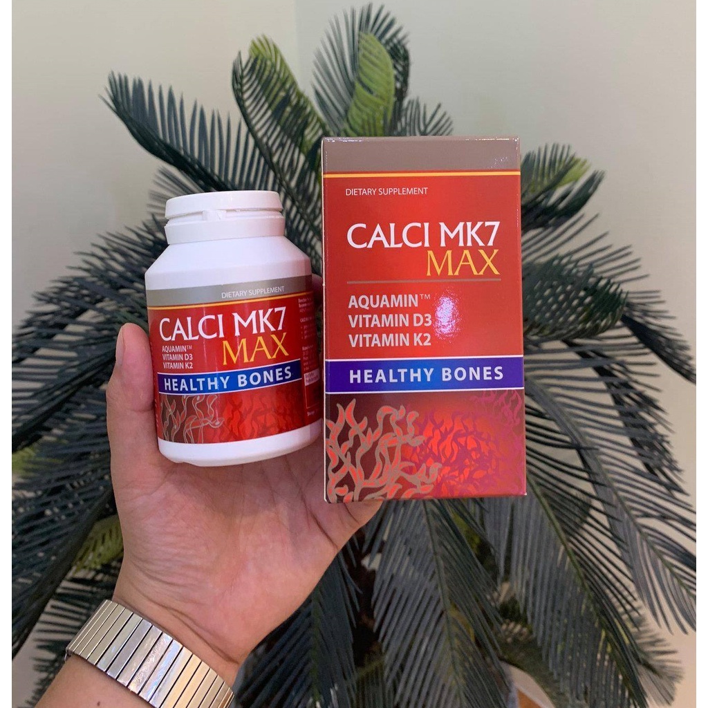 Calci MK7 Max - Viên uống bổ sung canxi tảo đỏ tự nhiên, vitamin D3, MK7 hộp 60 viên